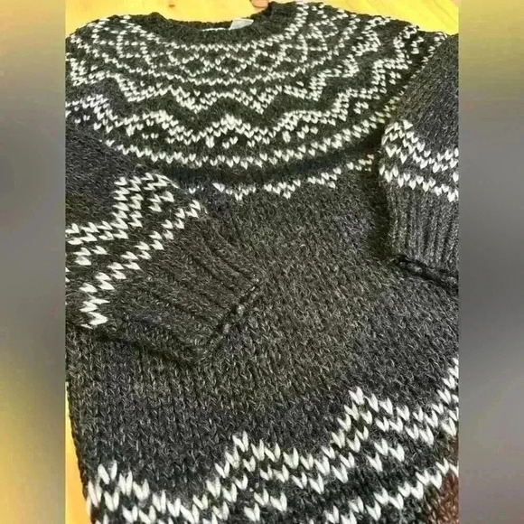 Vintage Jones New York Hand Knitted Patch Winter Wool Grandpa Chunky  Sweater - Picture 3 of 5